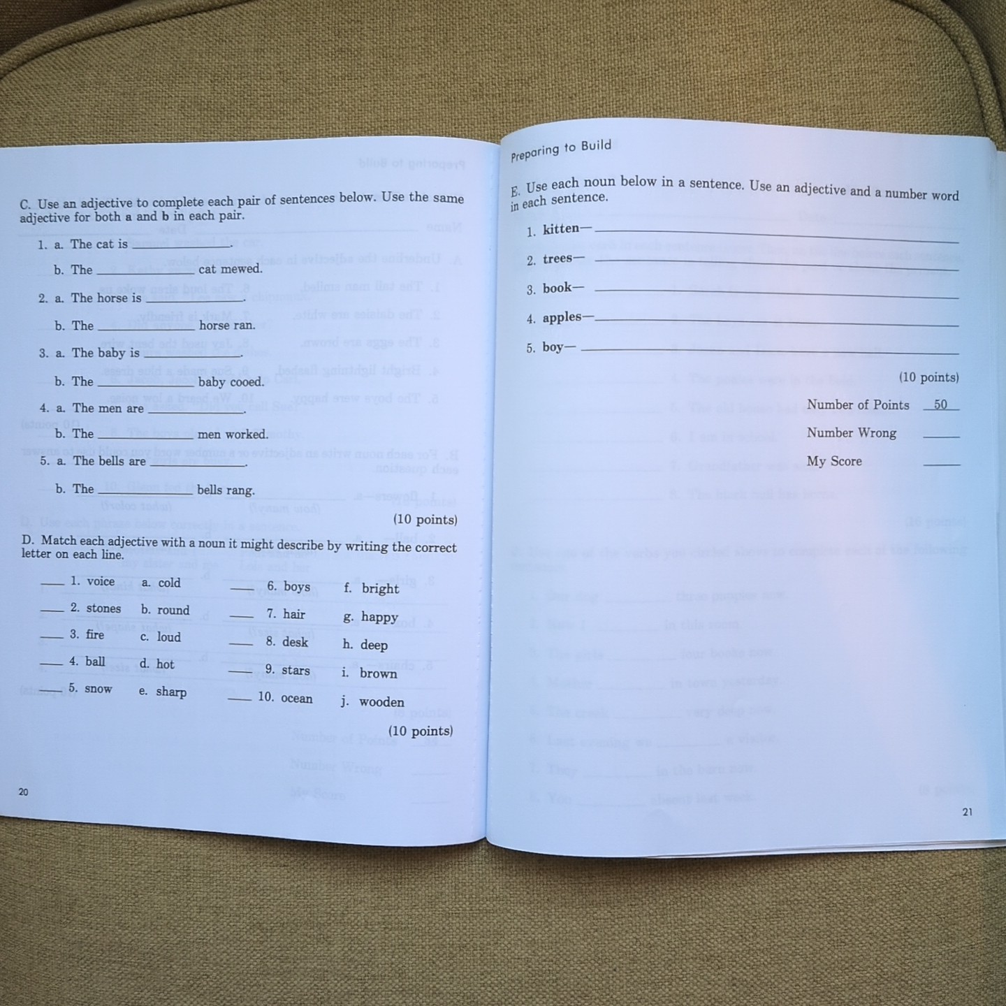 UNUSED Rod and Staff: Preparing to Build English 2 Book And Test Booklet Grammar