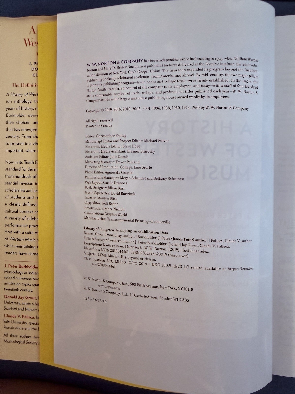 A History of Western Music (2019, Hardcover)