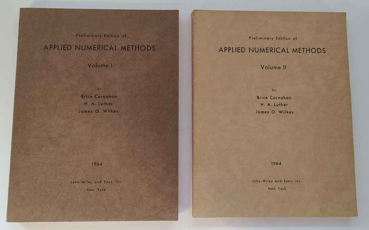 Preliminary Edition Applied Numerical Methods Vol 1/ 2 1964 Carnahan Wilkes Rare