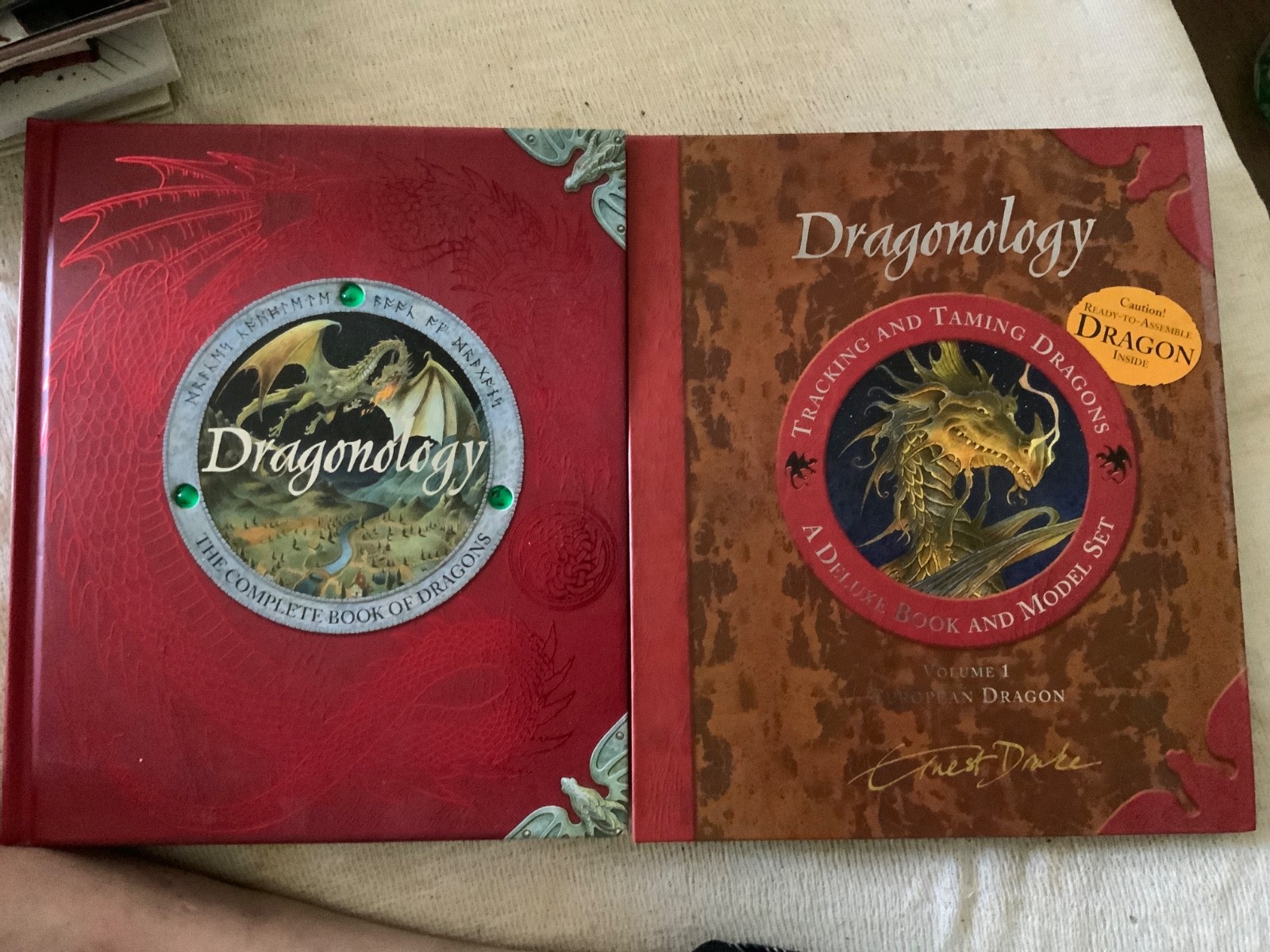 2 Like New Different Hardcover 12 “ x 1” Dragonology Books, Board Pages & More