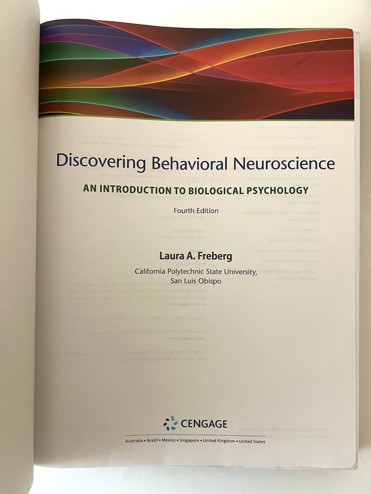 Discovering Behavioral Neuroscience: An Introduction 4e, Laura Freberg Textbook