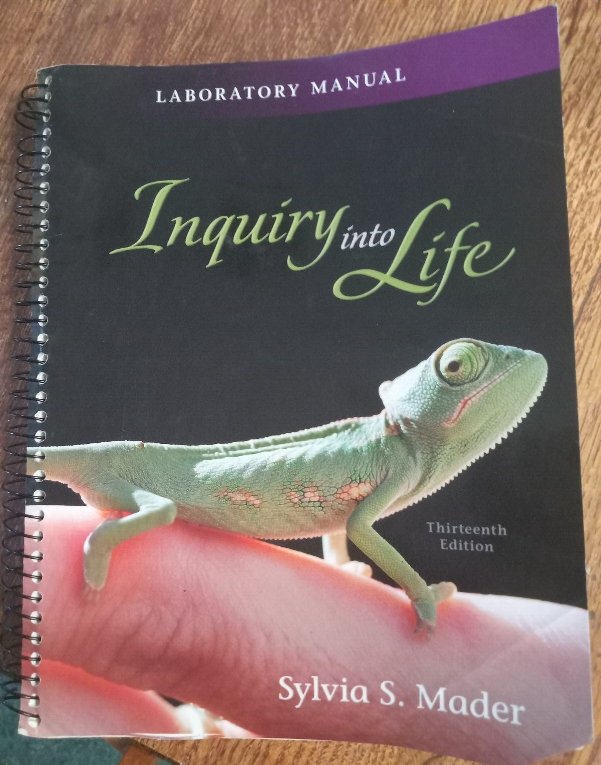 Inquiry into Life Lab Manual by Sylvia Mader 13th Edition, Spiral bound