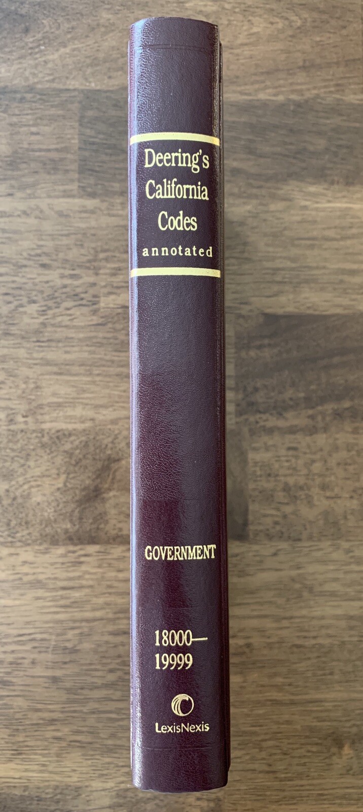 Deering’s California Codes Annotated Government 18000-19999 Lexis Nexis HB Book