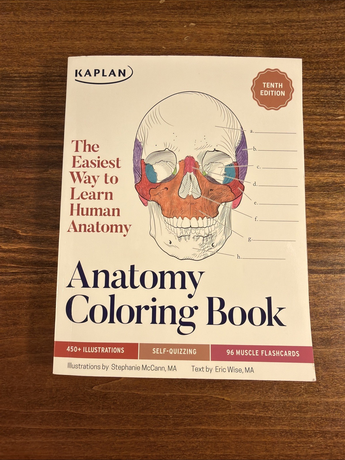 Anatomy Coloring Book by Eric Wise (Kaplan 2024) 10th Edition PB