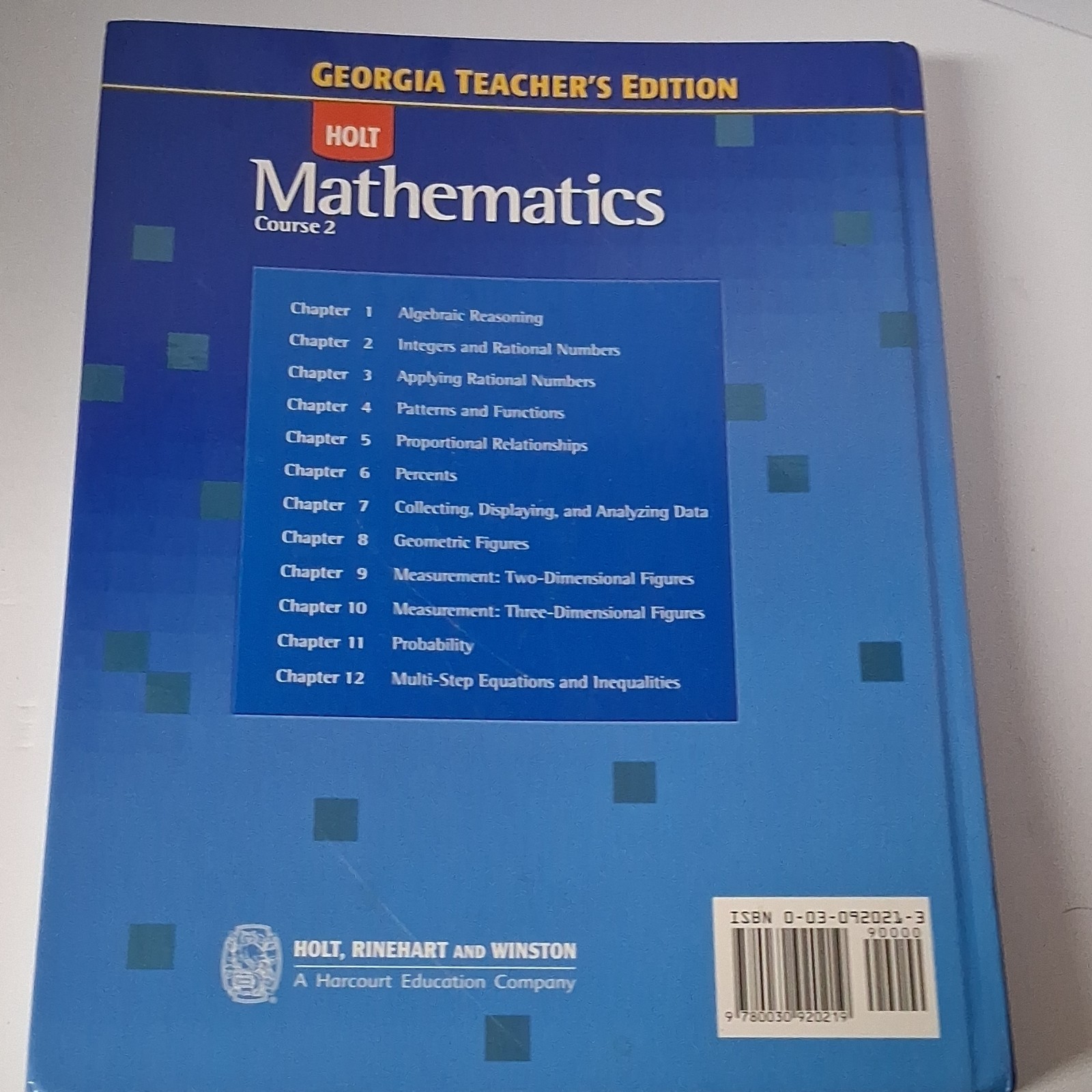 Holt Mathematics Course 2 Teacher’s Edition Georgia Hardcover Holt Rinehart