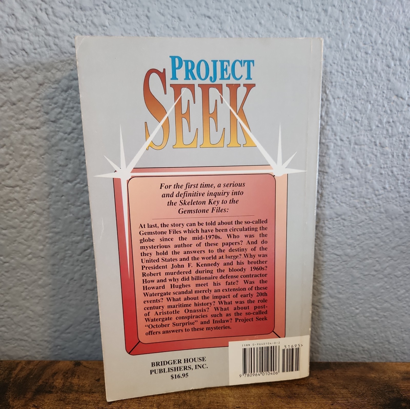 Project Seek: Onassis, Kennedy and the Gemstone thesis Gerald a Carroll 1st. Ed.