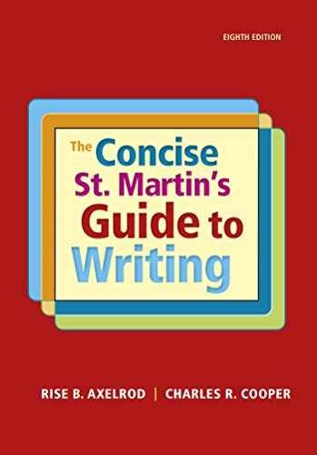 The Concise St. Martin’s Guide to – Paperback, by Axelrod Rise B.; – Very Good