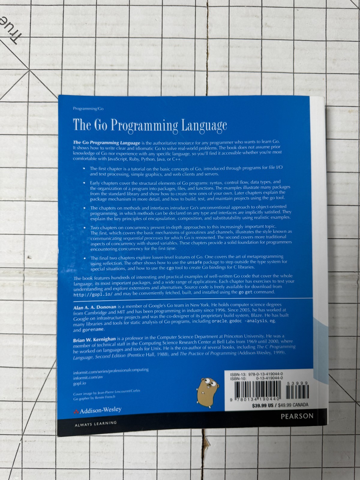 Go Programming Language by Alan Donovan & Brian Kernighan 2015, TPB Ships Fast