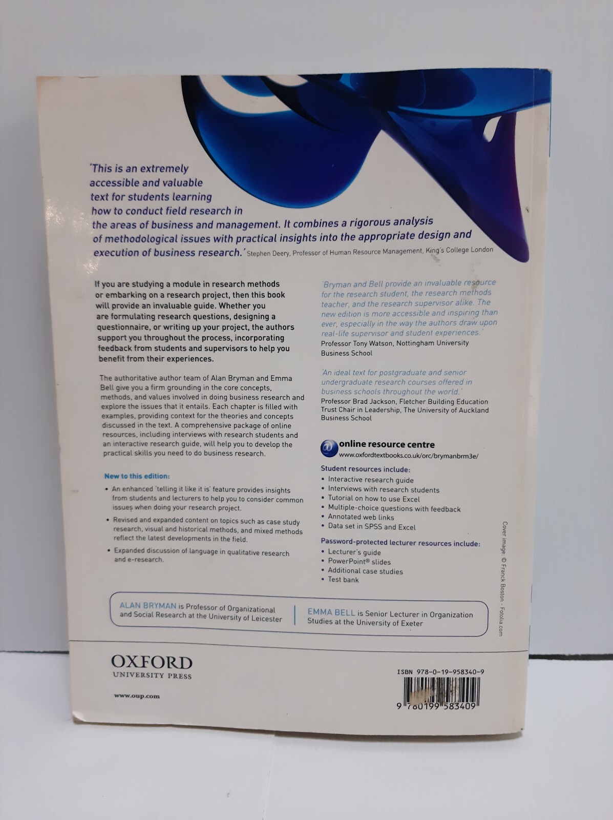 Business Research Methods 3rd Edition (Oxford) By Alan Bryman, Emma Bell