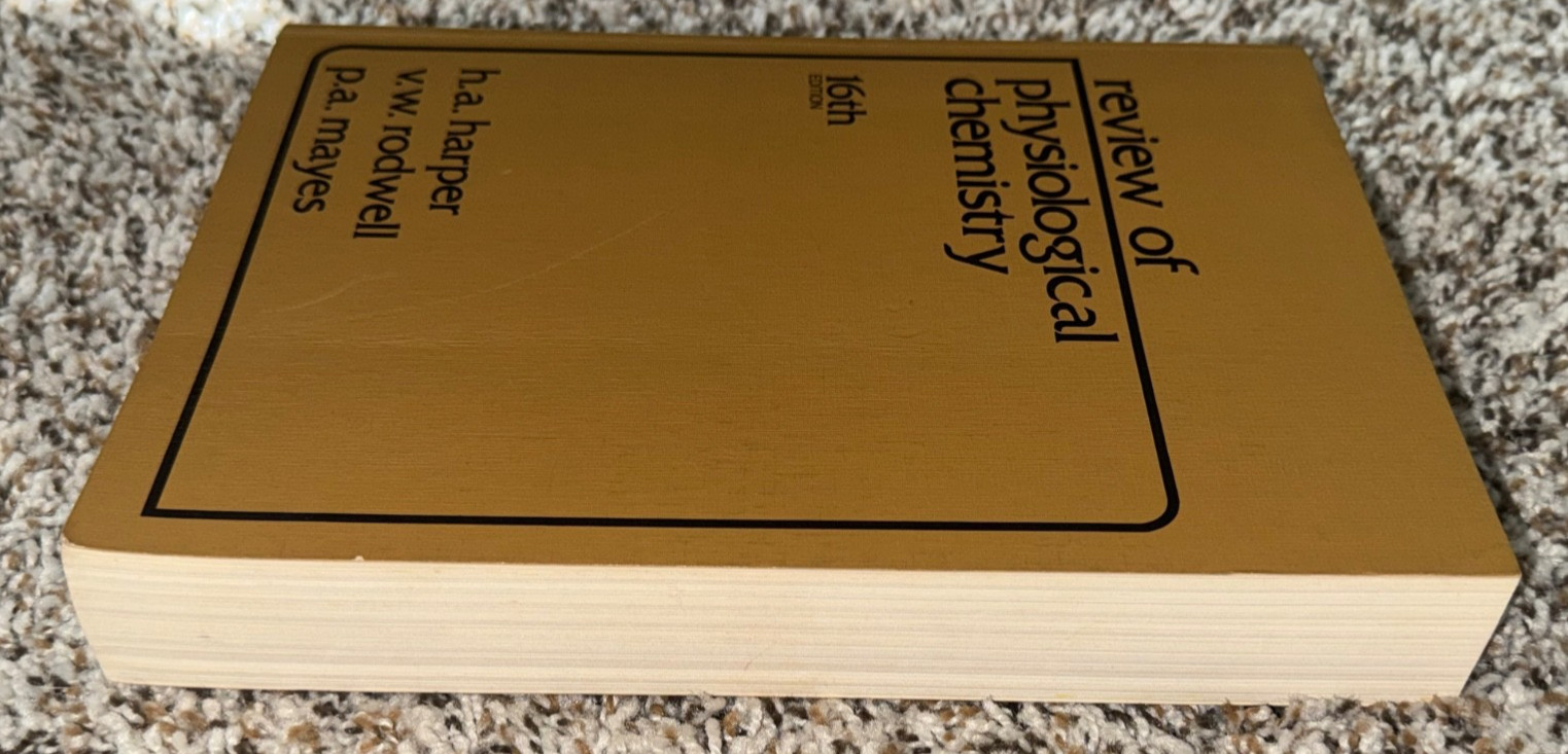 REVIEW OF PHYSIOLOGICAL CHEMISTRY & ORGANIC CHEMISTRY by Bruce (Pearson) Books