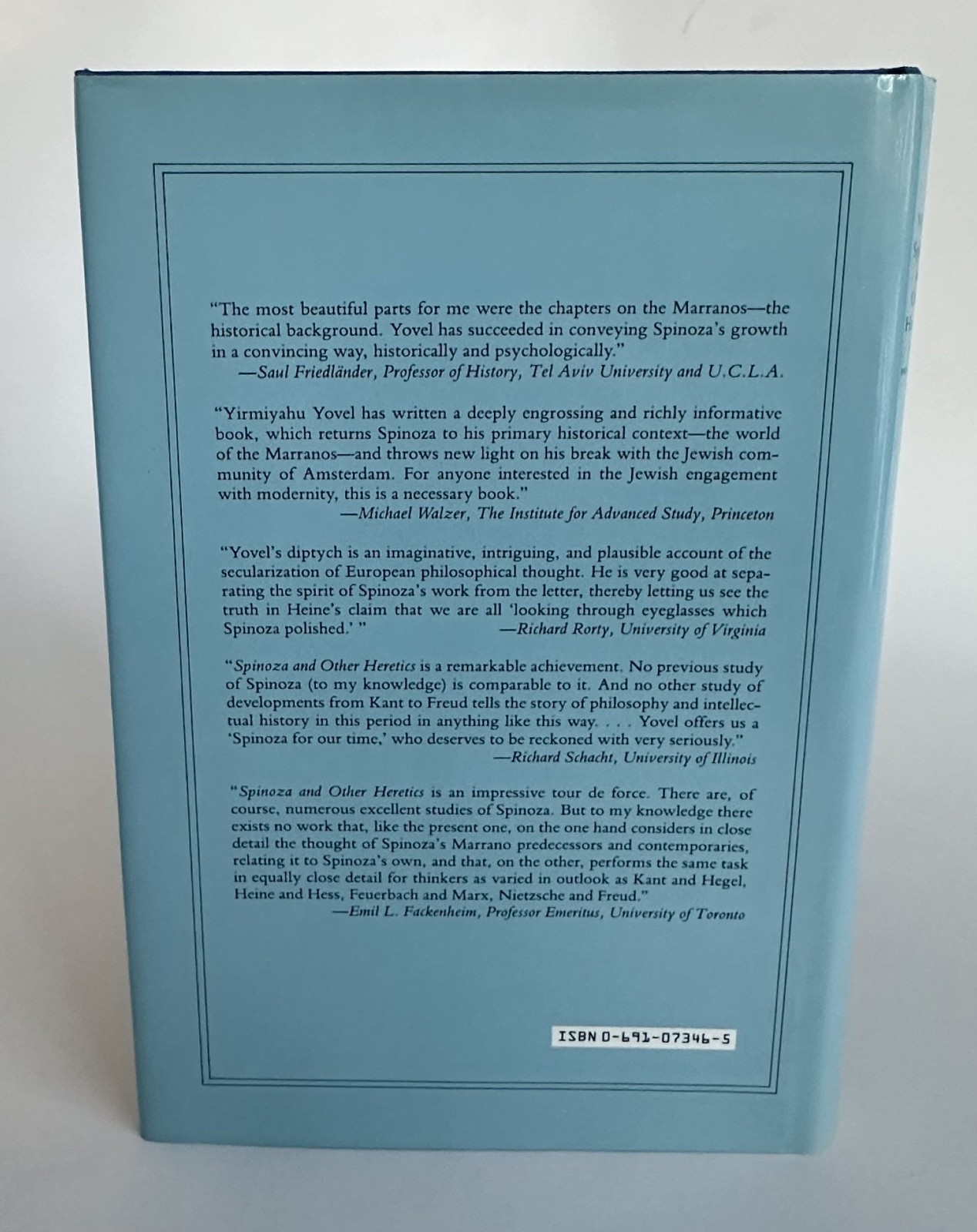 Yirmiyahu YOVEL / Spinoza & Other Heretics Volume 2 1989 FIRST EDITION HCDJ