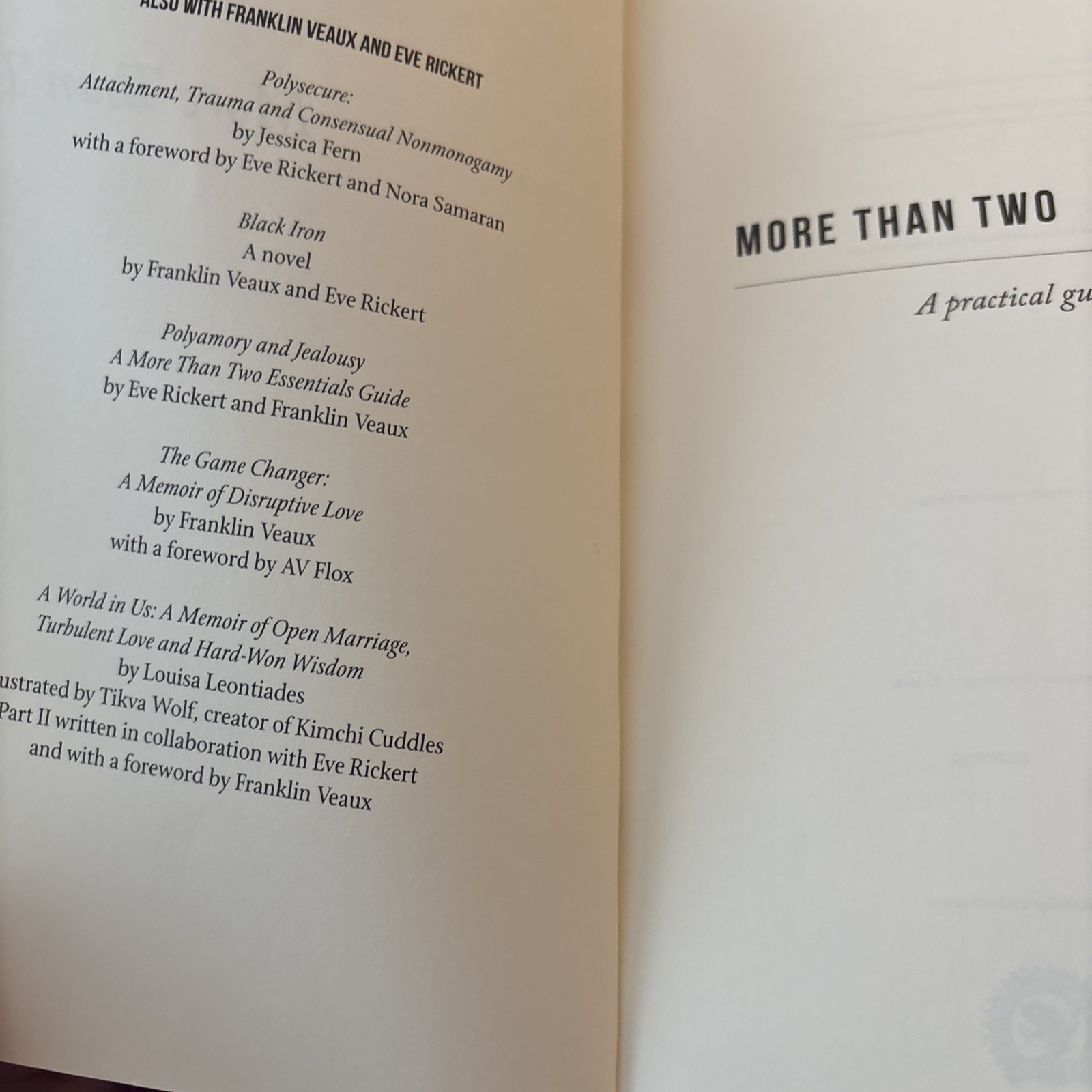 More Than Two: A Practical Guide to Ethical Polyamory by F. Beaux and E. Rickert