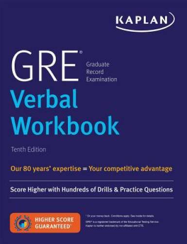 GRE Verbal Workbook: Score Higher with Hundreds of Drills & Practice – VERY GOOD