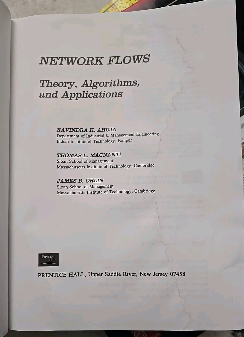 Network Flows: Theory, Algorit – Hardcover – ACCEPTABLE