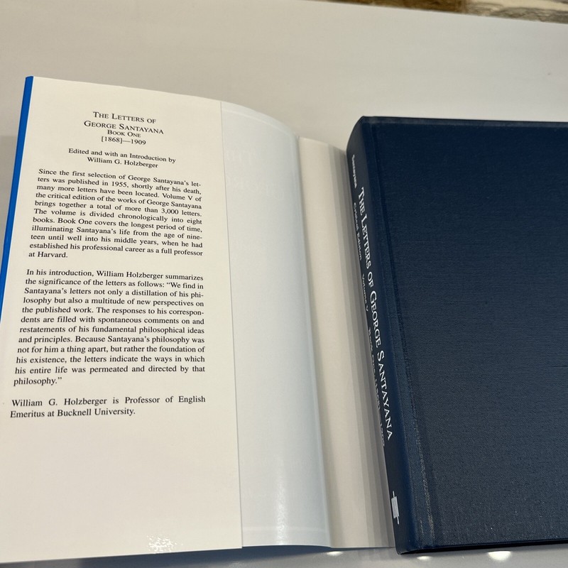 1986 George Santayana LETTERS BOOK ONE & TWO 1868-1909 Vol 5 of Works Philosophy gallery