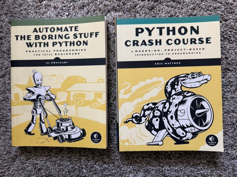 Python Crash Course, 3rd Edition + Automate The Boring Stuff With Books Lot of 2