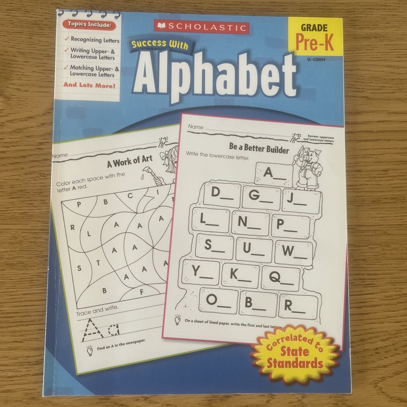 Scholastic Success with Alphabet Workbook by Scholastic Teaching Resources