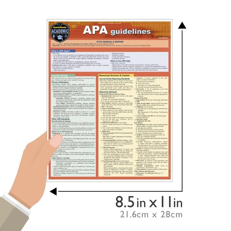 APA Guidelines - 7th Edition: a QuickStudy Laminated Reference Guide gallery