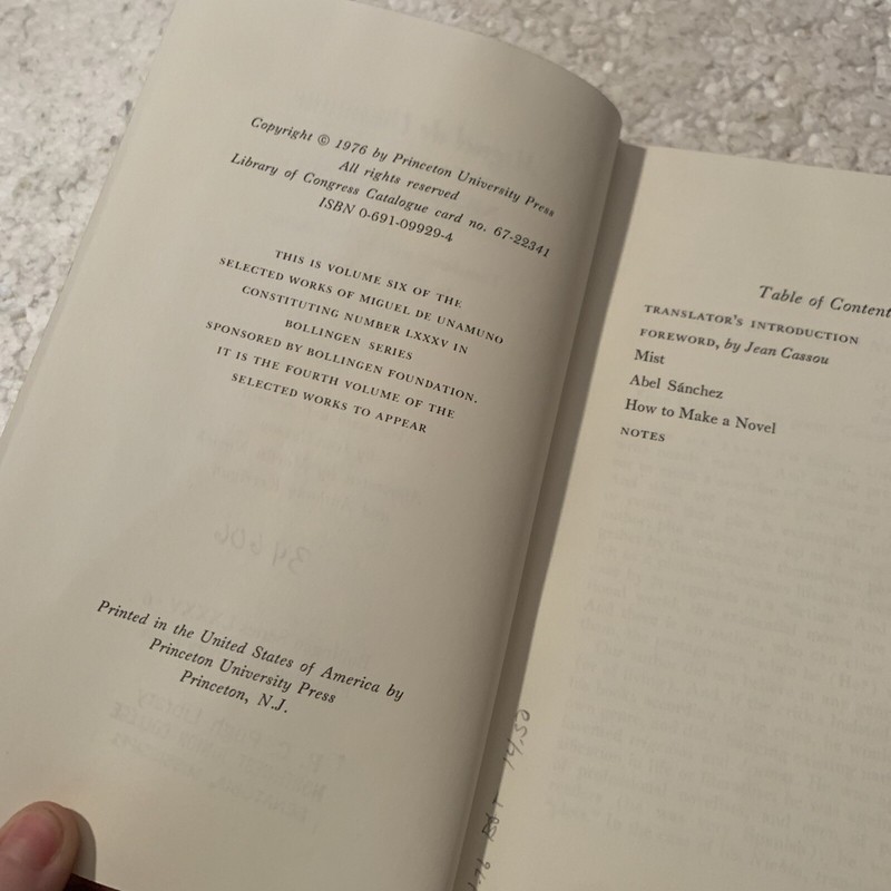Selected Works Miguel De Unamuno Novela Nivola Bollingen Series 1976 Volume 6 HC gallery
