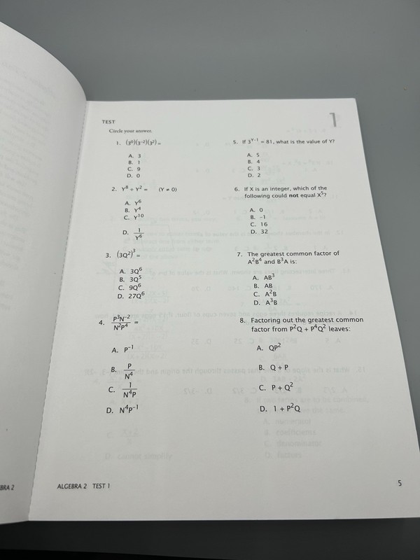 Math U See Algebra 2 Student Test Book 2010 Softcover Steve Demme - No Writing gallery