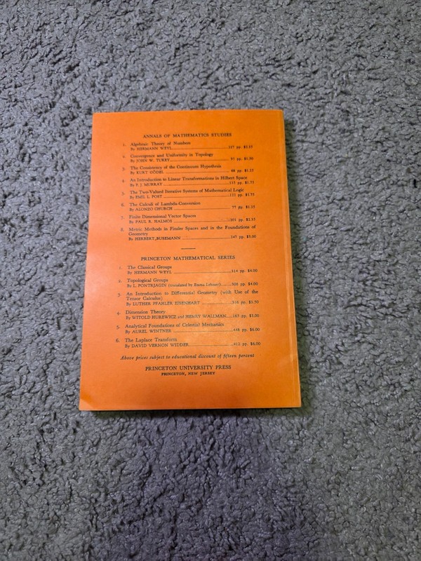 Finite Dimensional Vector Spaces by Paul R. Halmos - First Edition Paperback gallery