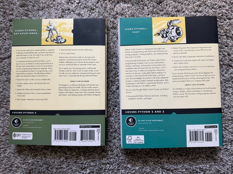 Python Crash Course, 3rd Edition + Automate The Boring Stuff With Books Lot of 2 gallery