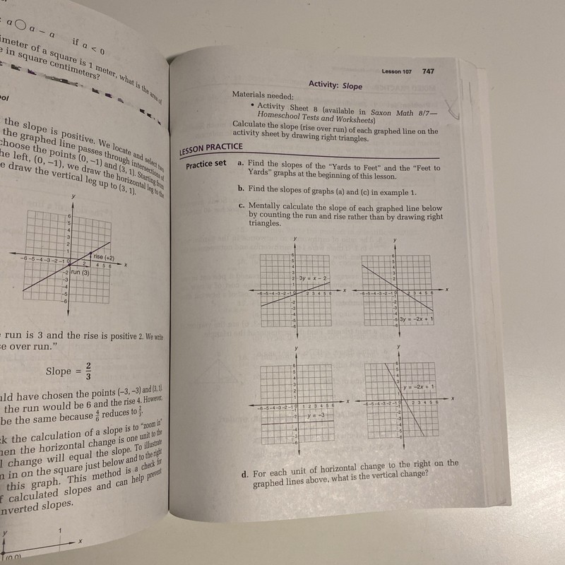 Saxon Math 8/7: Homeschool Student Text, 100 Pages Writing & 30 Printing Error. gallery