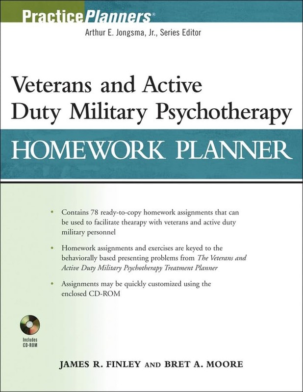 Veterans and Active Duty Military Psychotherapy Homework Planner by Finley