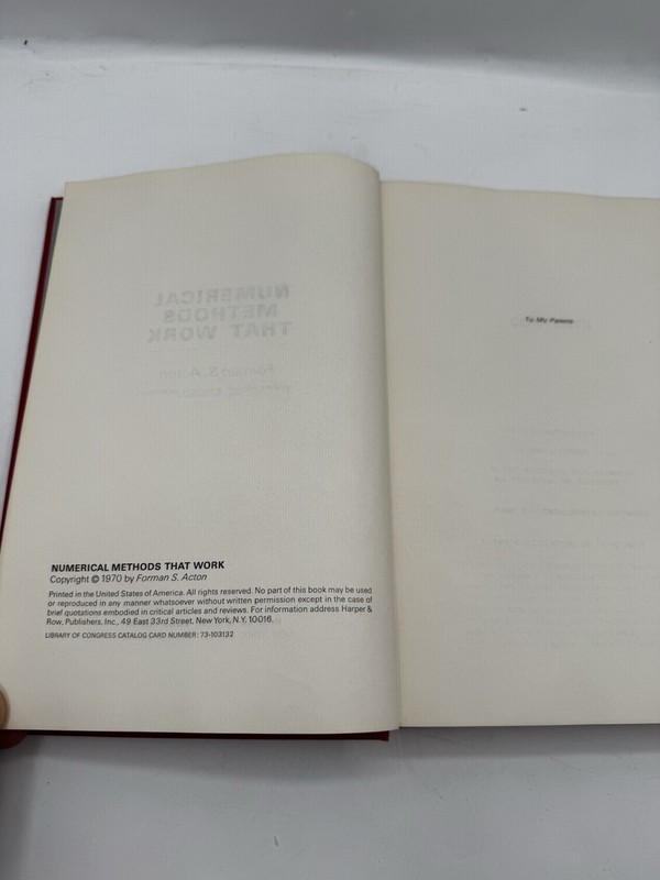 Numerical Methods That Work by Forman S. Acton, Hardcover First Edition 1970 gallery