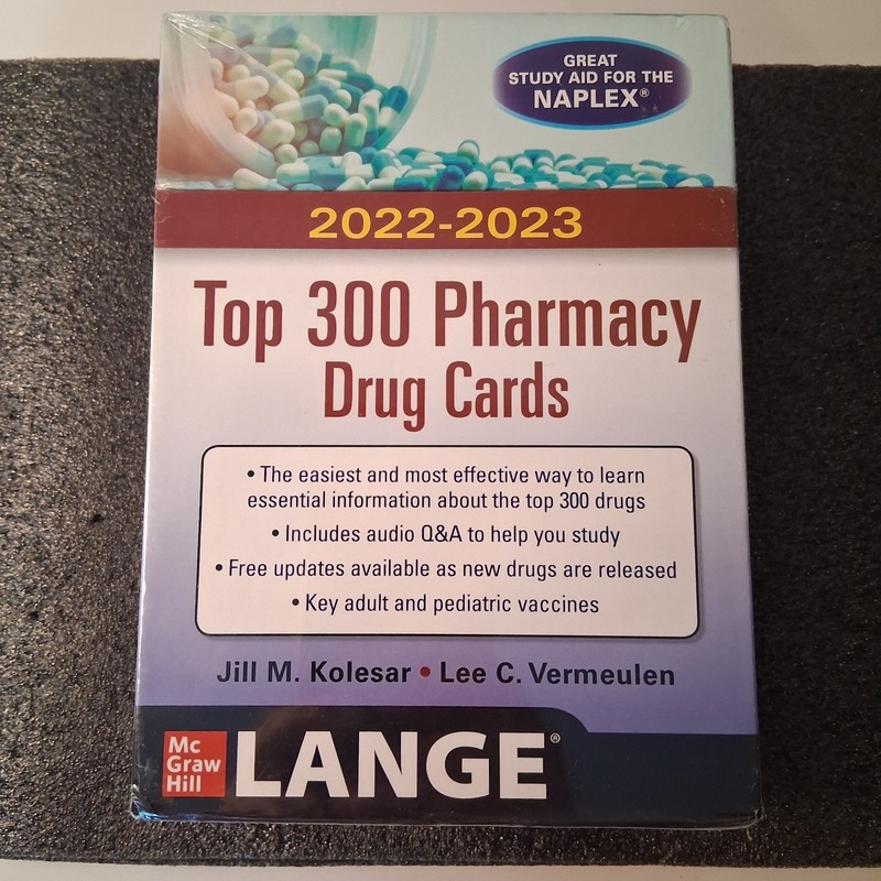McGraw Hill’s 2022/2023 Top 300 Pharmacy Drug Cards by Kolesar Sealed Box