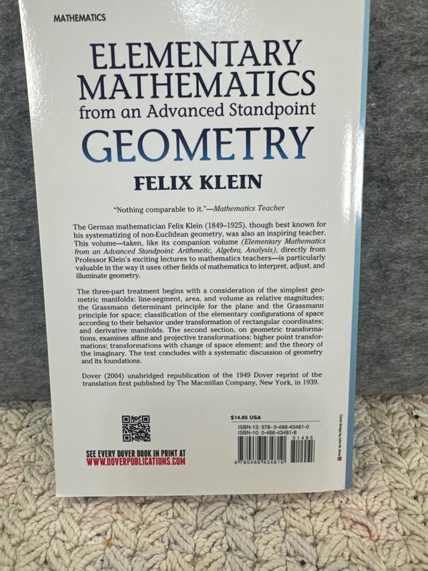 Elementary Mathematics From An Advanced Standpoint: Geometry By Felix Klein gallery