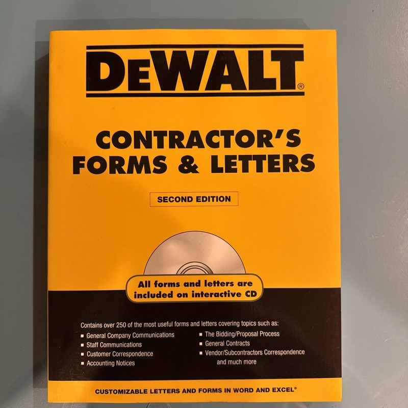 Dewaltcontractor’s Forms & Letters by Rosenberg, Paul