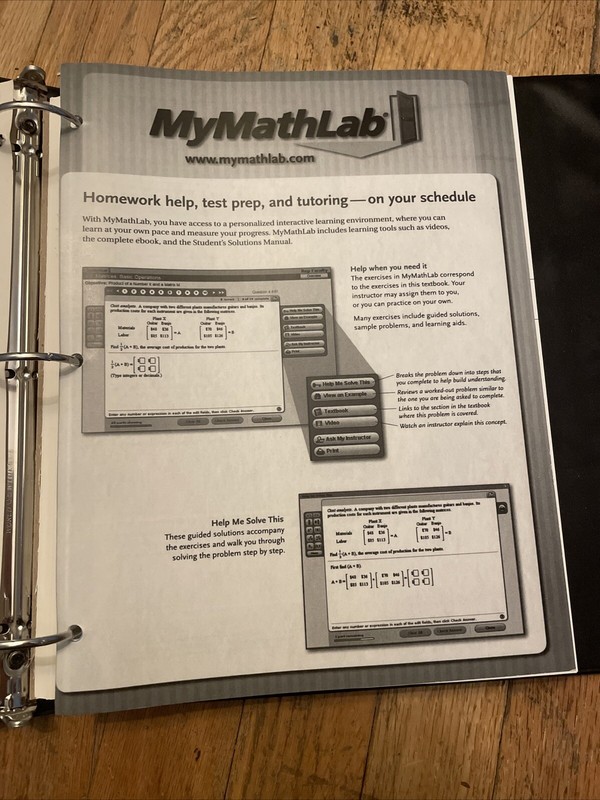 Textbook 2011 Loose Leaf FINITE MATH FOR BUSINESS ECONOMICS With Binder Barnett gallery