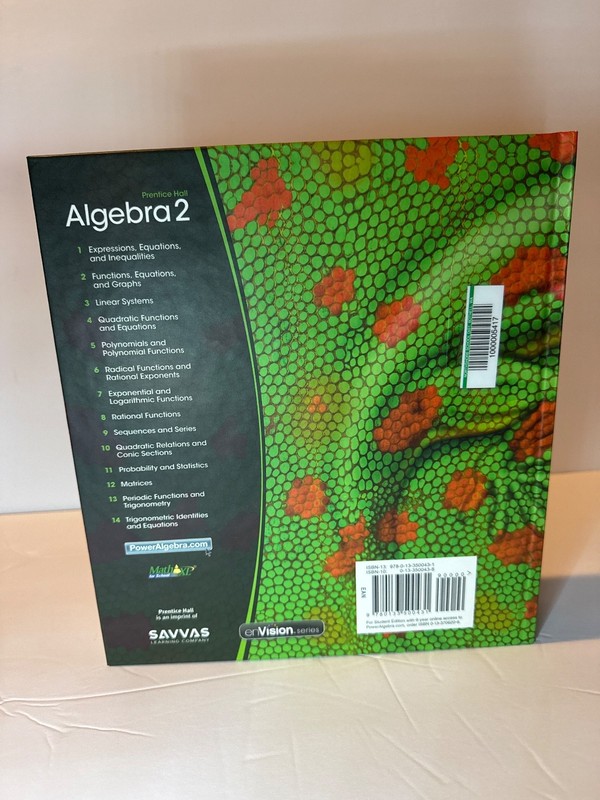 Prentice Hall Algebra 2 Textbook – Brand New, Never Used – School Stamp Inside gallery