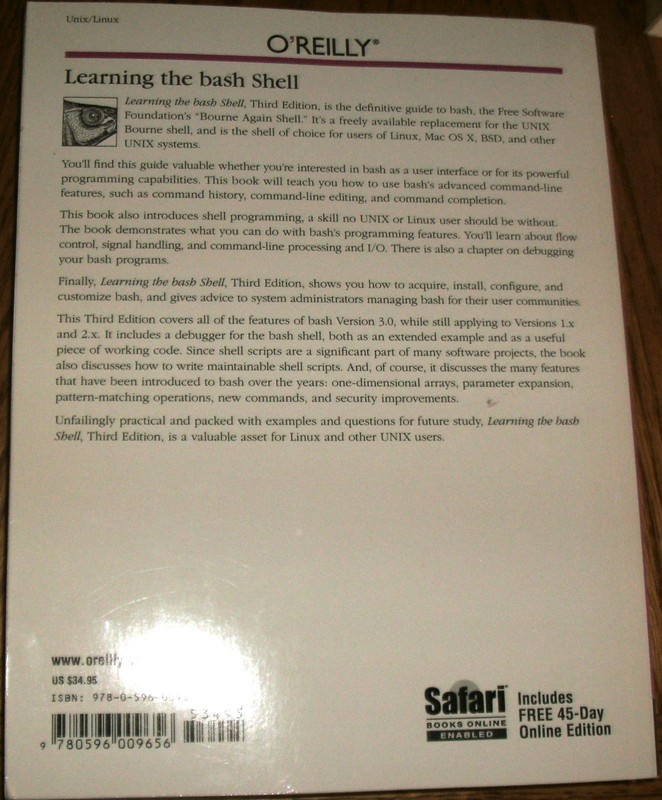 Learning the bash Shell: Unix Shell Programming, 3rd Edition, by O'Reilly gallery