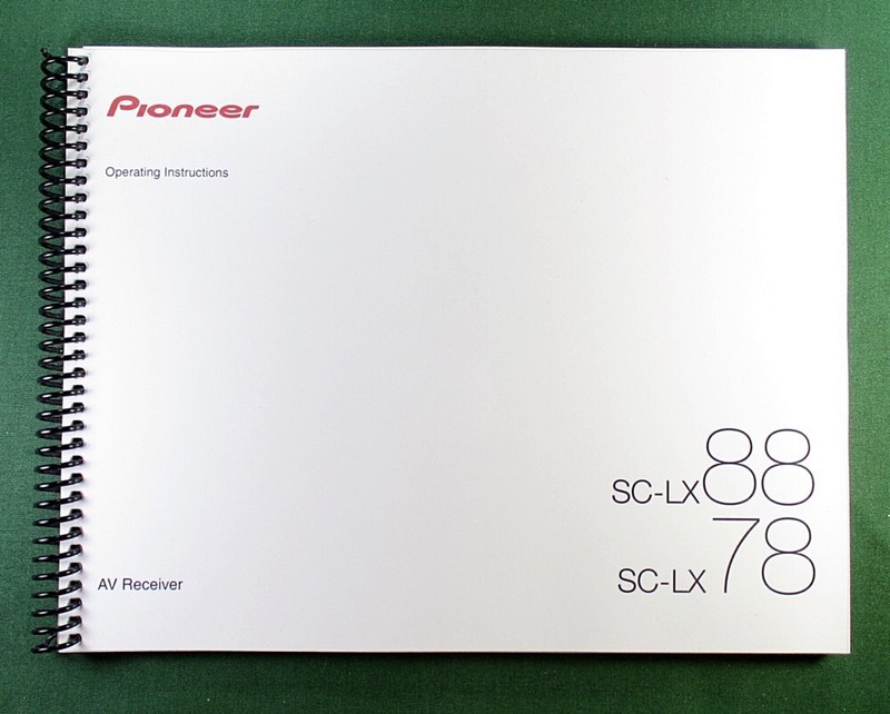 Pioneer SC-LX78 Instruction Manual: Full Color 141 Pages & Protective Covers
