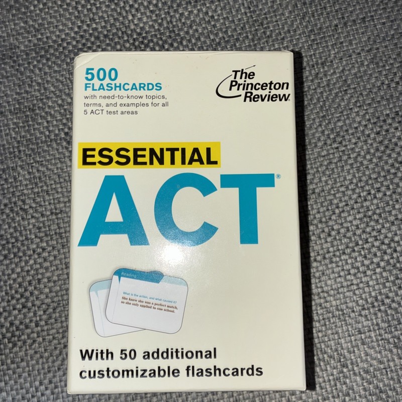 College Test Prep Essential ACT 500 Flashcards 5 Subj Area Princeton Review New