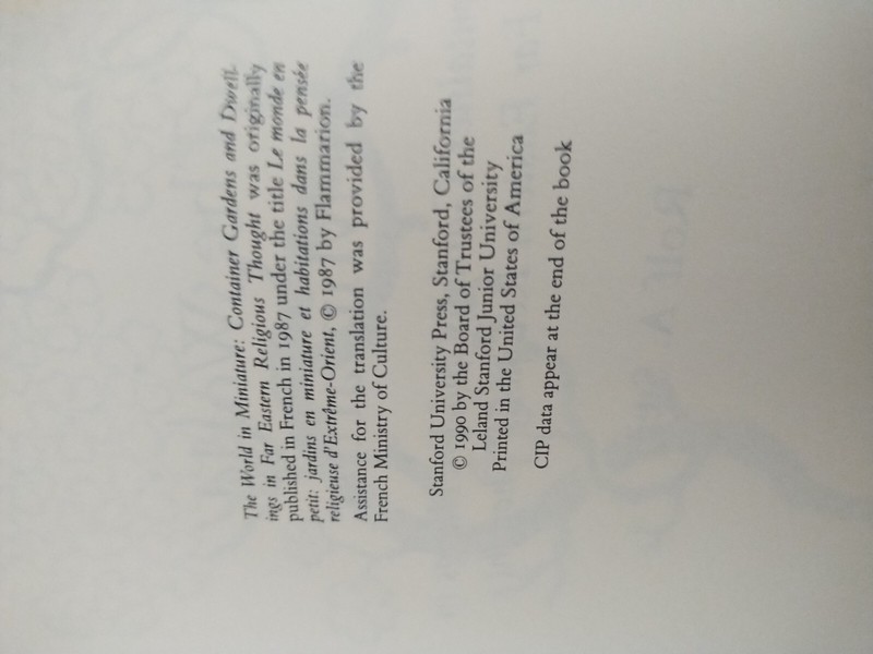 ISBN 0-8047-1674-9 BOOK THE WORLD IN MINIATURE : BY ROLF A. STEIN gallery