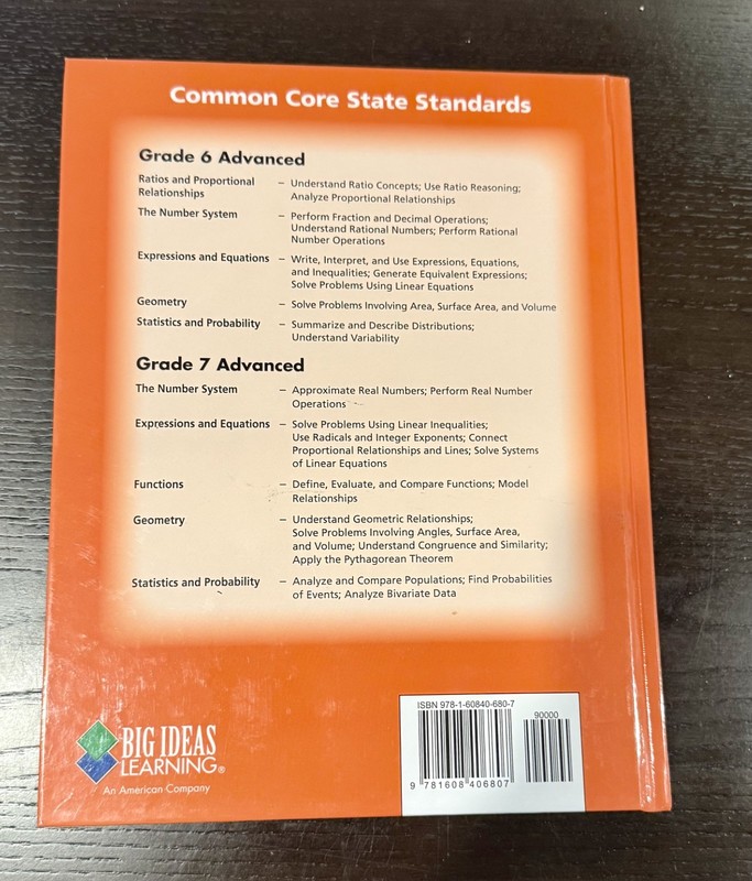 BIG IDEAS MATH: ADVANCED 1, CALIFORNIA TEACHING EDITION - Hardcover *BRAND NEW* gallery
