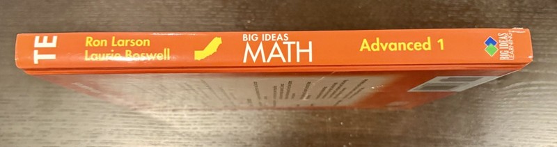 BIG IDEAS MATH: ADVANCED 1, CALIFORNIA TEACHING EDITION - Hardcover *BRAND NEW* gallery