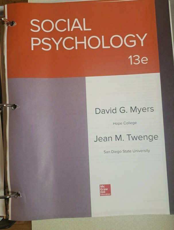 Social Psychology by David Myers Loose Leaf 13E 13th Edition Binder Version gallery