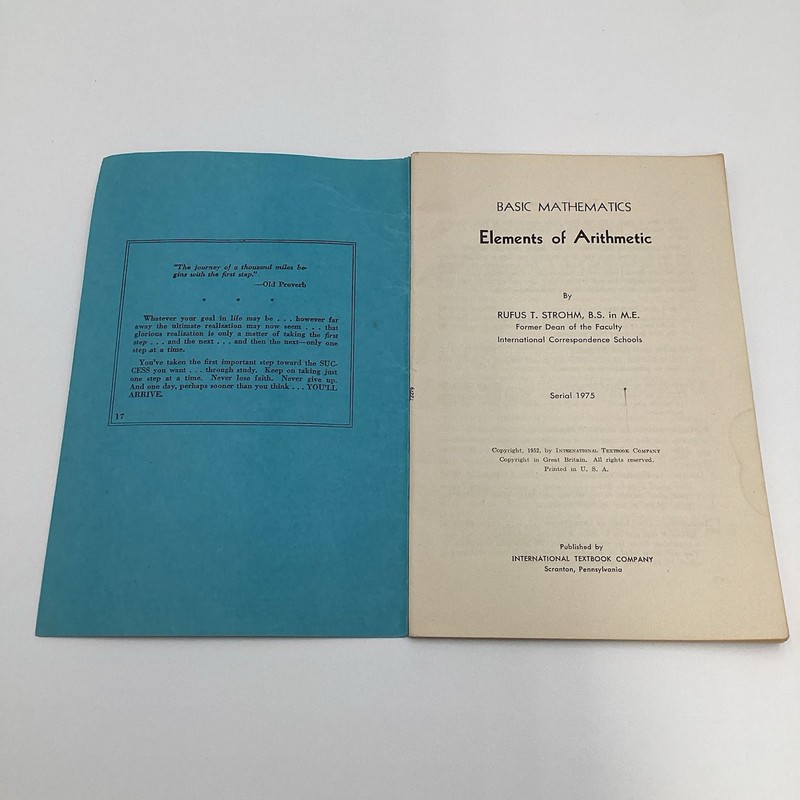 1952 Basic Math Elements Of Arithmetic International Correspondents School gallery