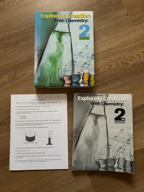 Apologia Exploring Creation Chemistry 2nd Edition PLUS Solutions & Tests Module