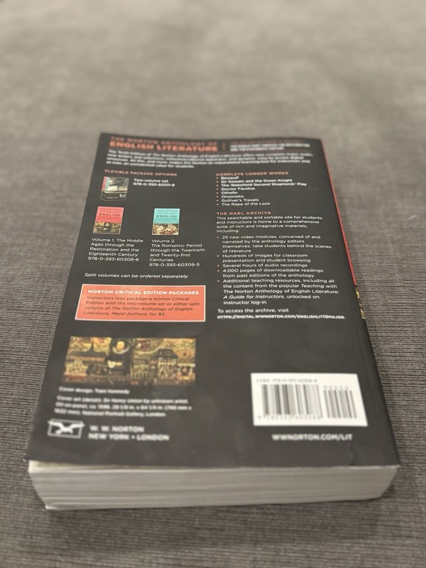 The Norton Anthology of English Literature (Tenth Edition) Volume 1. Very Good. gallery
