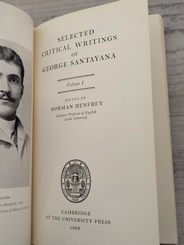 2 vol: Selected Critical Writings of George Santayan - PB/vintage 1968 gallery