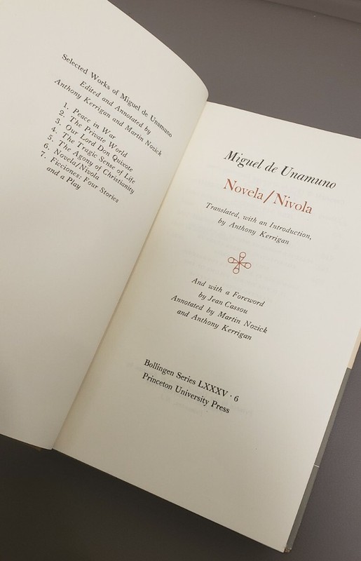 Selected Works Miguel De Unamuno Novela Nivola Bollingen Series 1976 volume 6 HC gallery