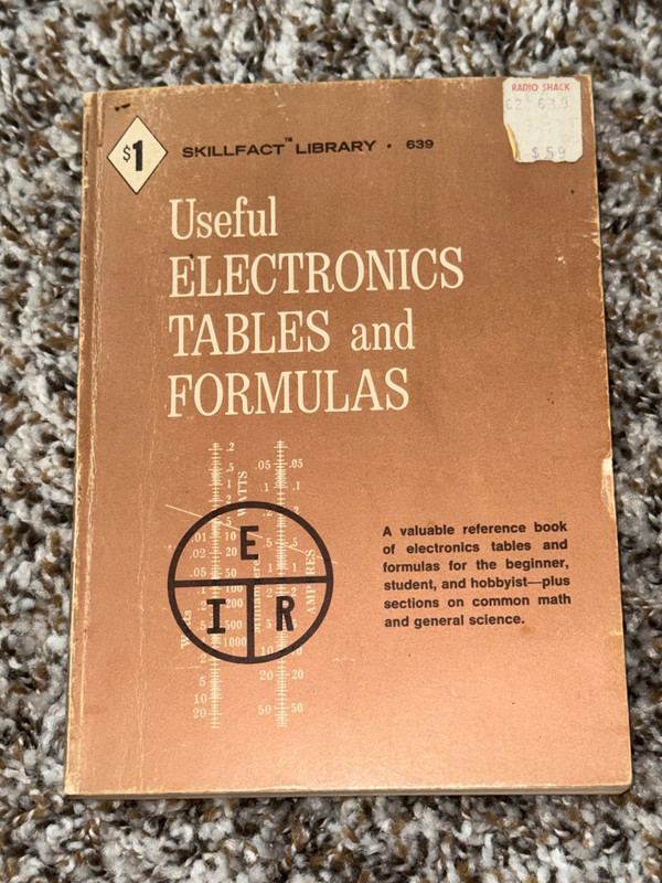 Useful ELECTRONICS TABLES and FORMULAS Skillfact Paperback, First Printing 1966