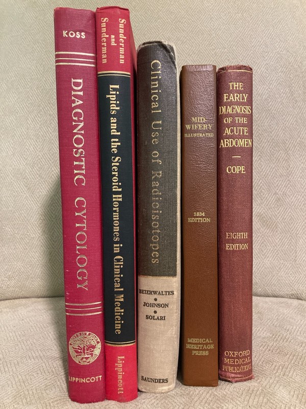 Vintage Medical Textbook Lot of 5 Medicine 1970s 60's Illustrated Abdomen Cope