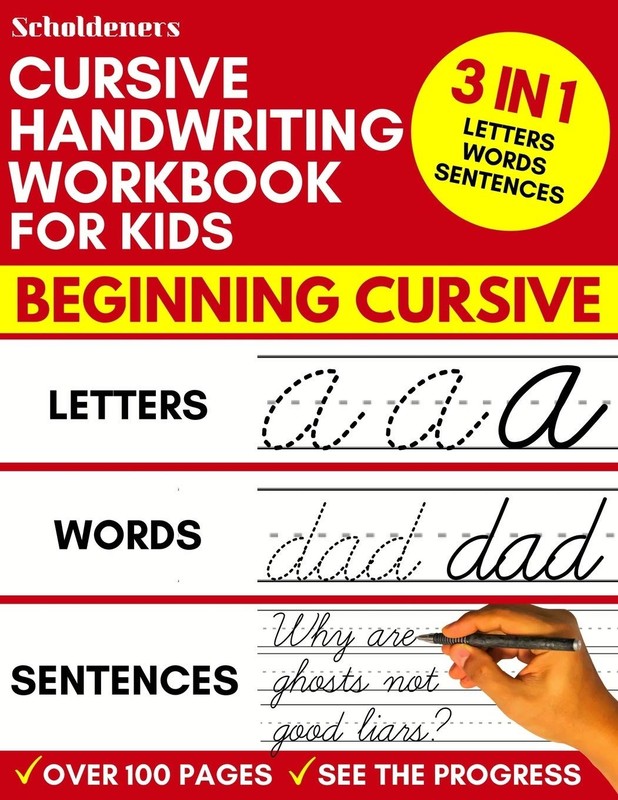 Cursive Handwriting Workbook for Kids: 3-in-1 Writing Practice Book to…