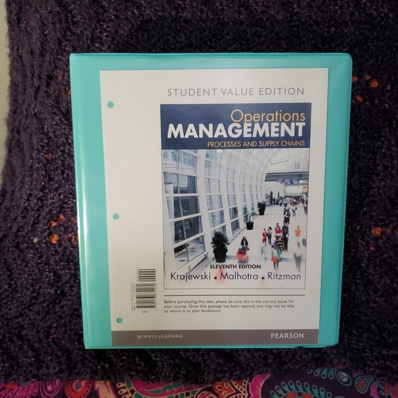 Operations Management: Processes and Supply Chains 7th Edition, In 3-ring Binder